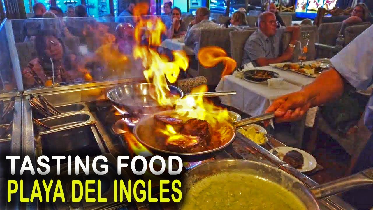 GRAN CANARIA: Probando comida en RESTAURANTE COLUMBUS, ANEXO II PLAYA DEL INGLES.