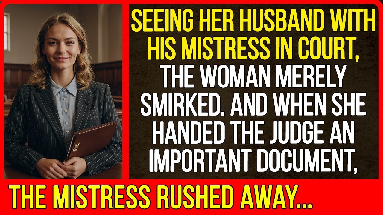 Seeing her husband with his mistress in court, the woman merely smirked. And when she handed