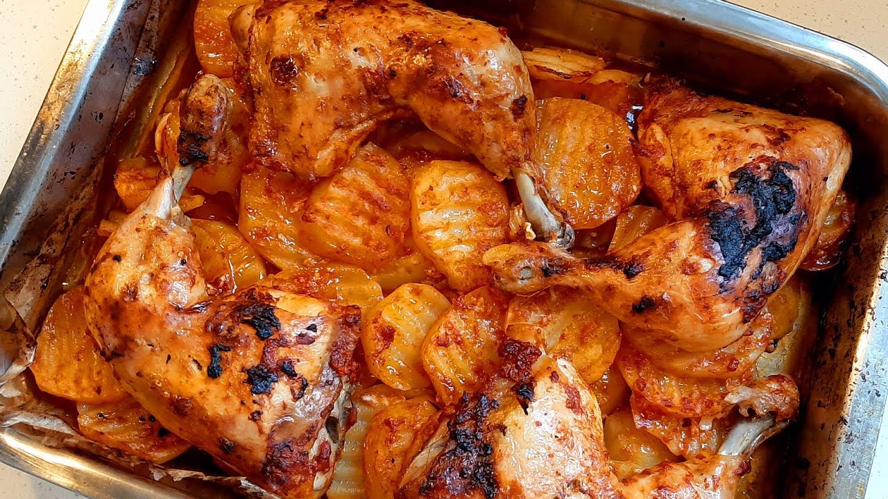 فروج بالبطاطا بنكهة حلبية 🥰👍