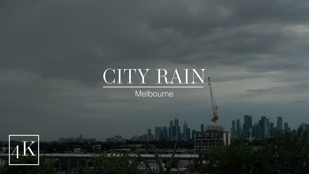 Binaural rain and distant city sounds for relaxation, sleep and study. Melbourne (3D ASMR 4K) 🎧