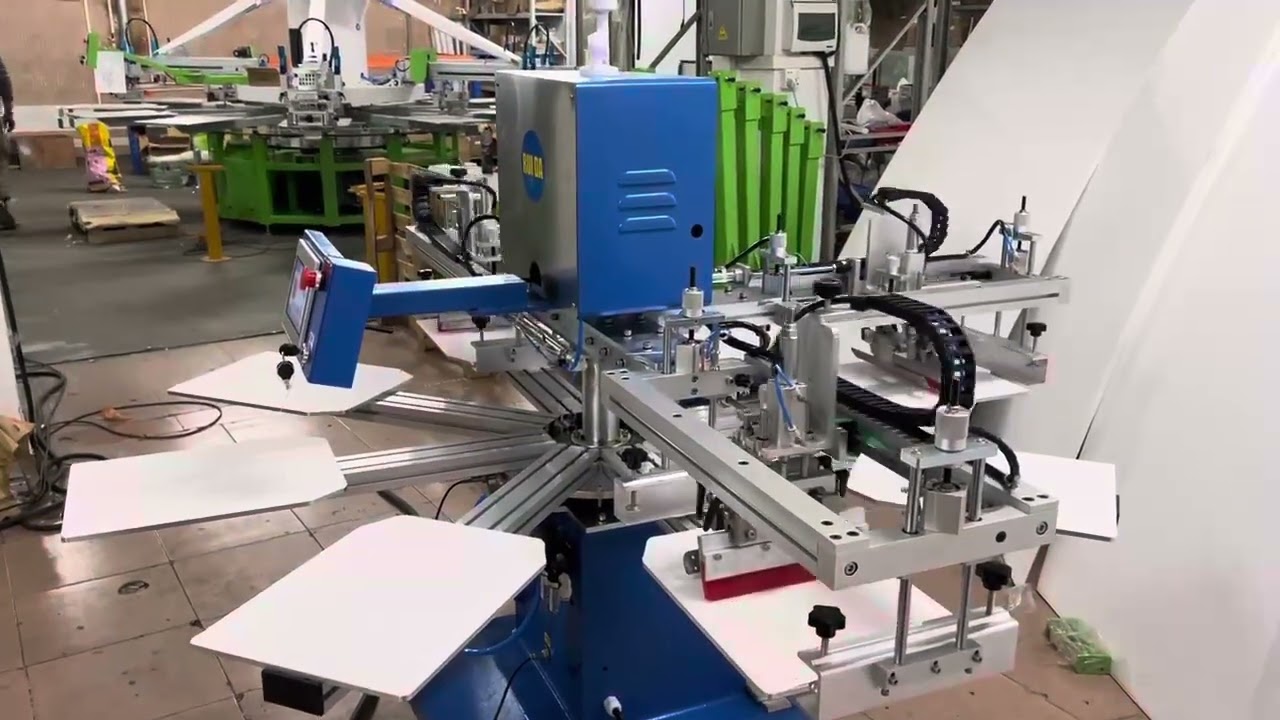 3 colors 8 stations automatic screen printing machine with 3pc flash dryers 