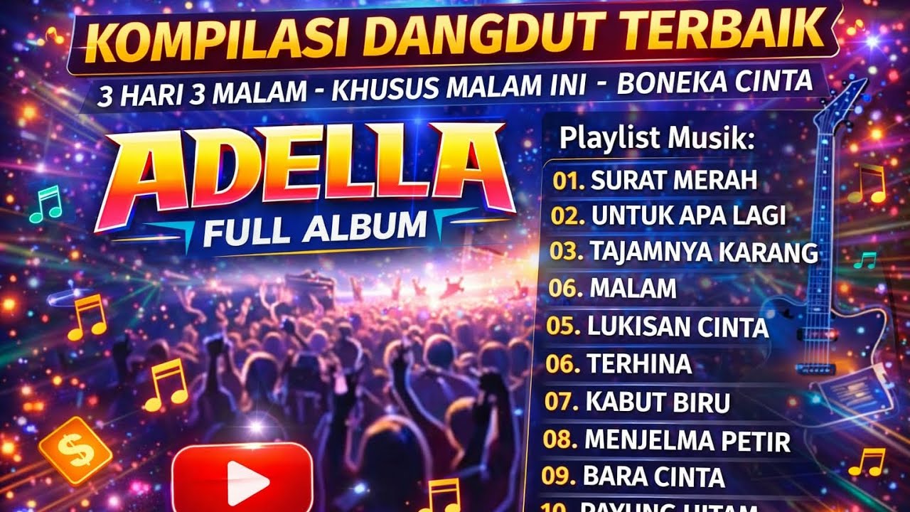 KOMPILASI DANGDUT TERBAIK - 3 HARI 3 MALAM - KHUSUS MALAM INI - BONEKA CINTA - ADELLA FULL ALBUM