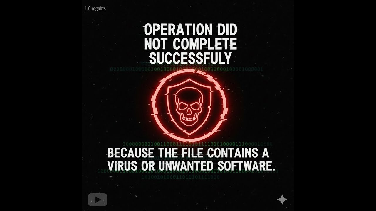 Операция не завершилась успешно, поскольку файл содержит вирус или нежелательное программное обес...