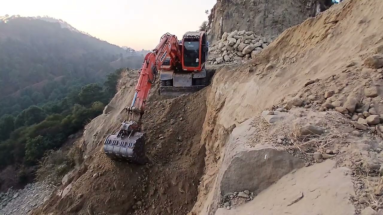 excavator is digging / excavator  making the road in danger #xcavator #excavator