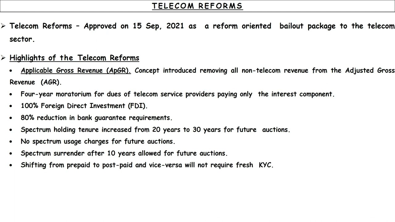 Telecom Reforms Explained   Current Affairs