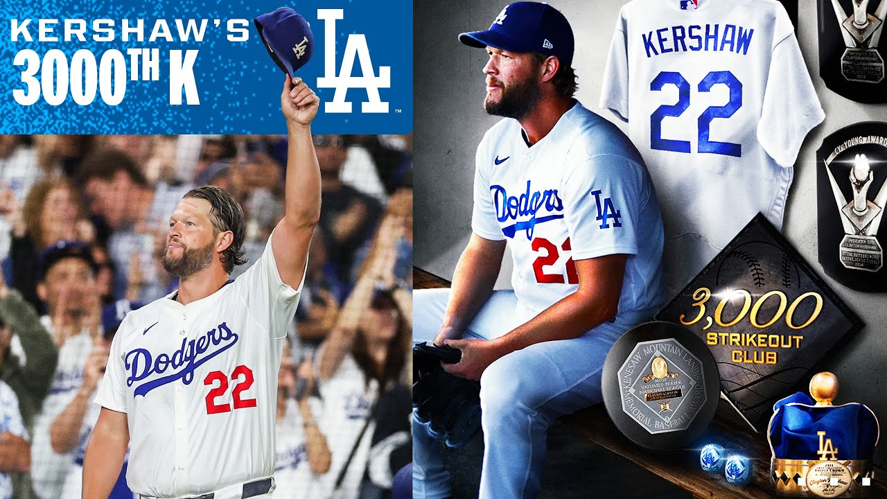 CLAYTON KERSHAW. HISTORY MADE. 3,000 CAREER Ks!