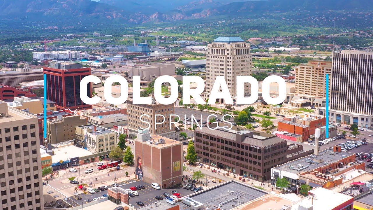 Colorado Springs downtown area | 4K drone footage