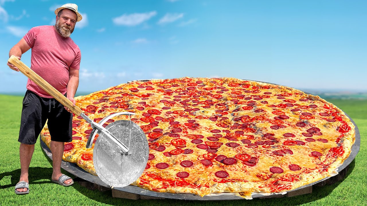 I Cooked a Huge Pizza On Coals!
