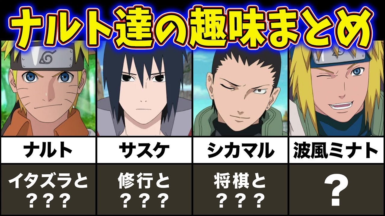 知ってる？ナルト達の趣味をまとめてみたってばよ！【NARUTO解説】