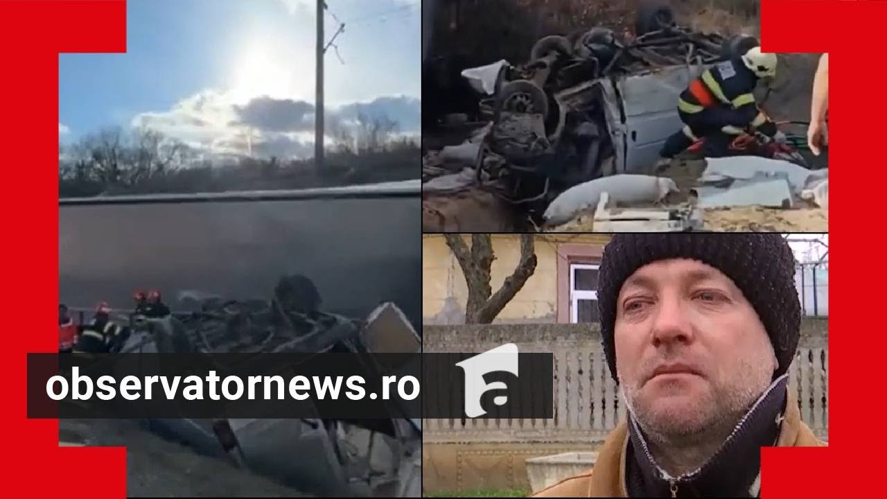 ANIMAŢIE. Tată şi cei 2 copii, striviţi de un TIR intrat pe contrasens pe 