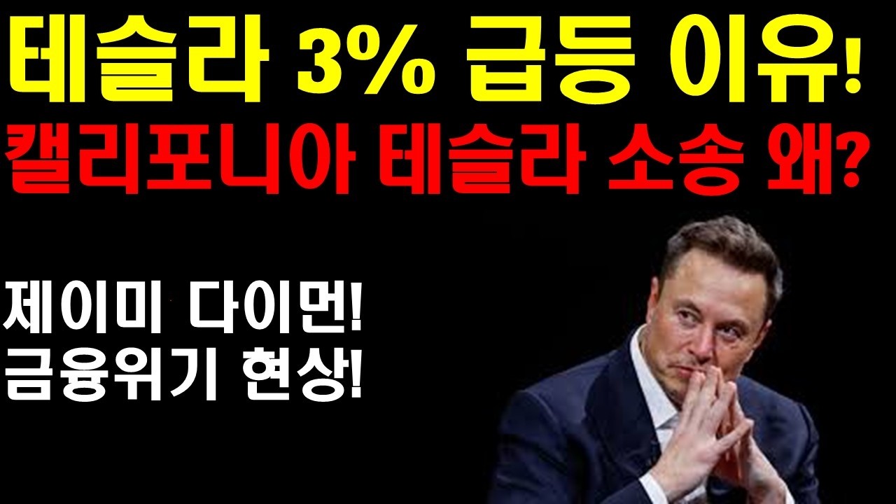 테슬라 3% 급등이유! 추가 상승 하나? 캘리포니아와 테슬라 소송 왜 시작했나? 제이미 다이먼 금융위기 직전 현상 나타나! 엔비디아 내일 실적발표후 200달러 돌파 하나?