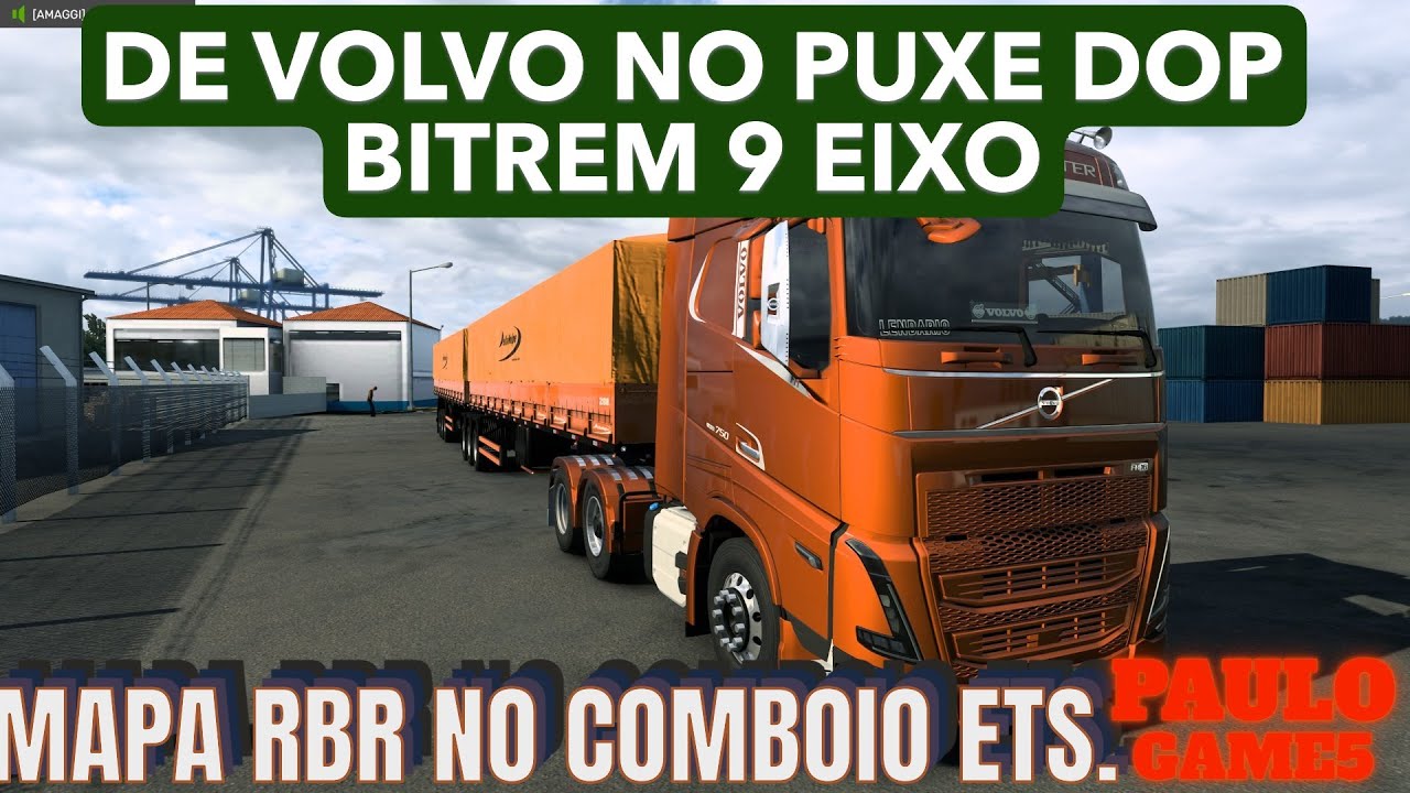 DE VOLVO NO PUXE DO BITREM 9 EIXOS NO MAPA RBR NO SERVIDOR 1 COM OS MOTORISTA MASTERLOG. ETS2