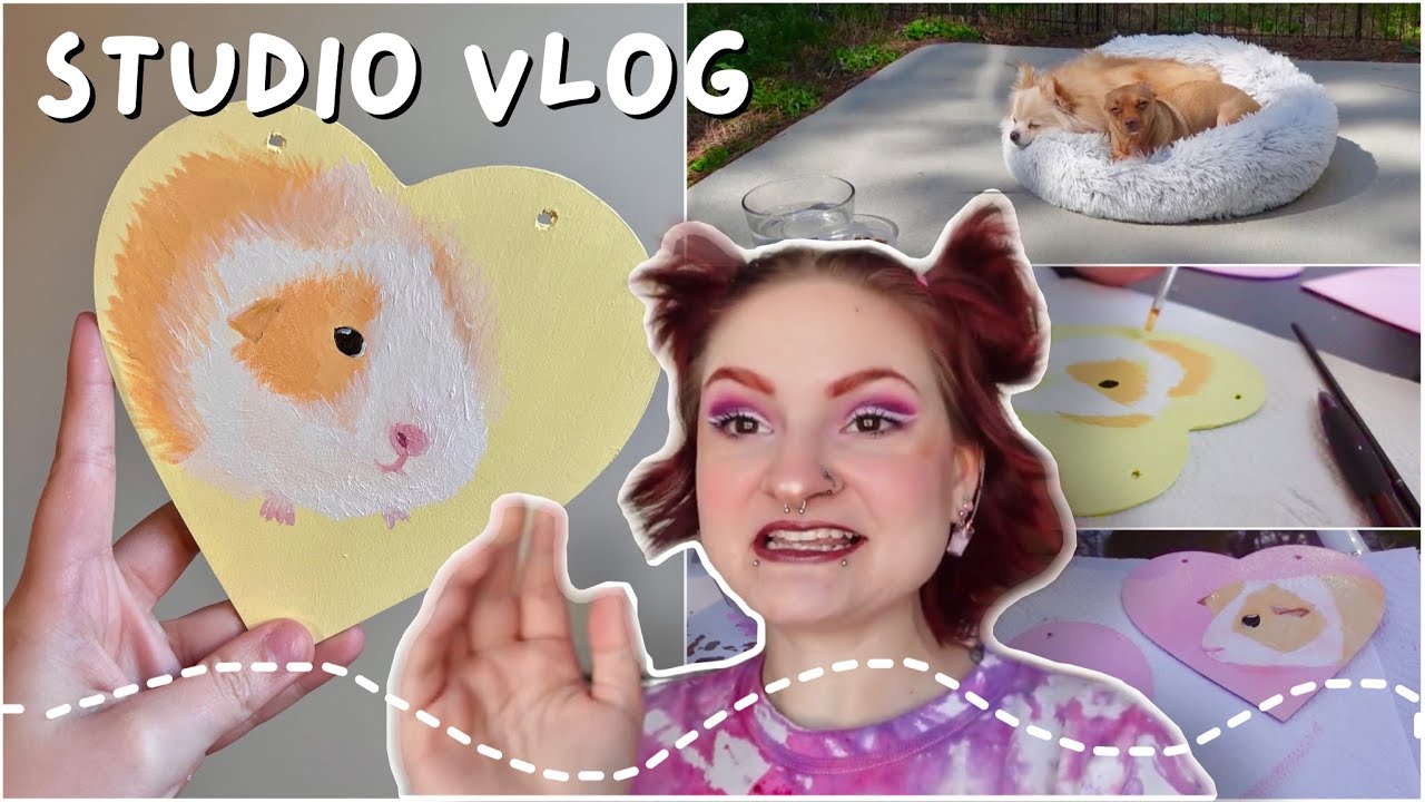 painting outside + selling out my etsy shop 🍃 | STUDIO VLOG |