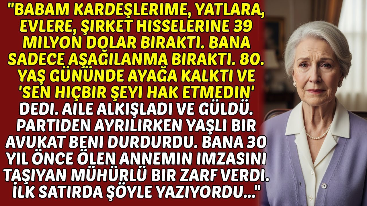 39 milyon dolar kardeşlerime gitti. Bana kalan tek şey küçümsemeydi — ta ki annem konuşana kadar.