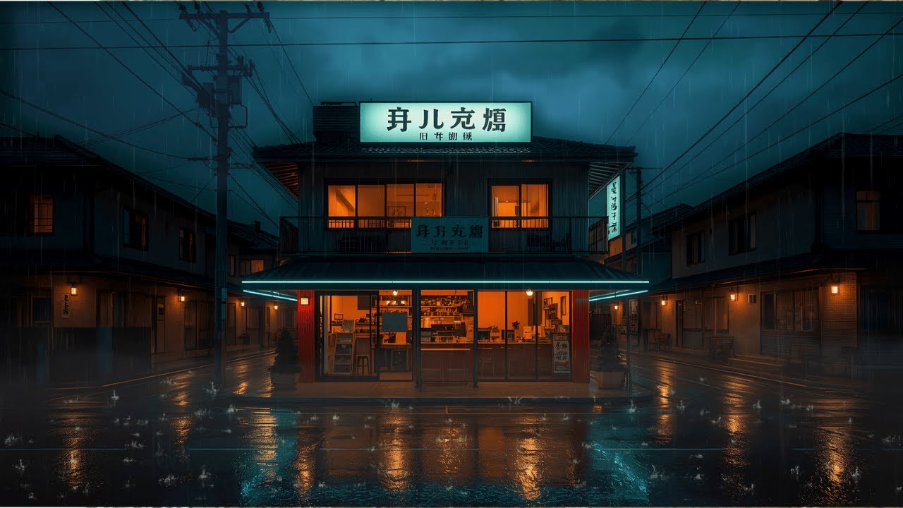 🌧️ Rainy Night Cafe in Japan | Lofi Beats for Sleep & Relax