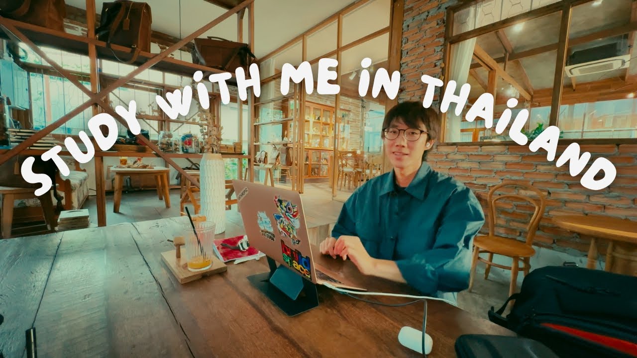 2.5-Hour Study With Me [Chill Lofi + Rain 🌧️] Pomodoro 30/10 in a cafe in Thailand 🇹🇭