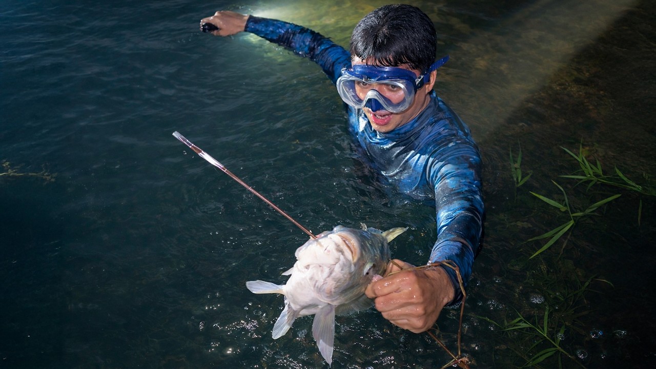 Pesca con arpón en arroyo el pescado más extraño que hemos...
