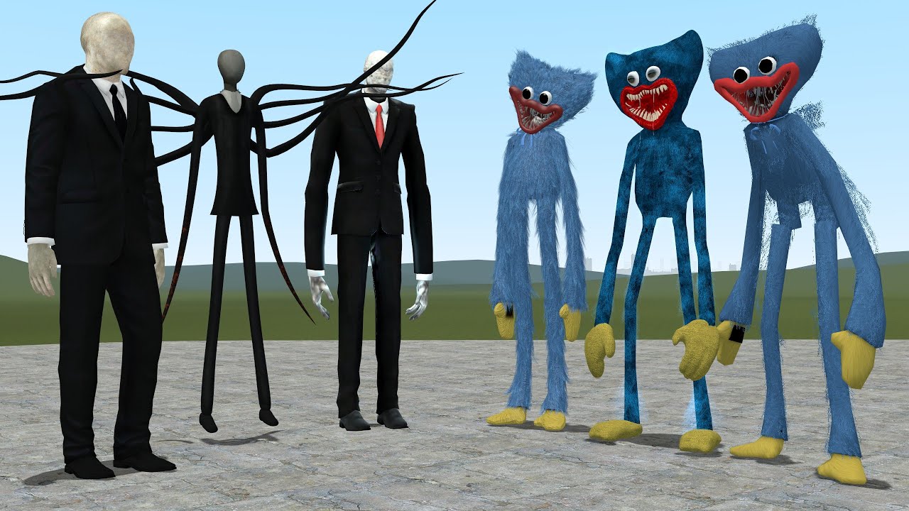 ALL SLENDER MEN VS ALL HUGGY WUGGYS!! Garry's Mod [Slenderman vs Poppy Playtime]
