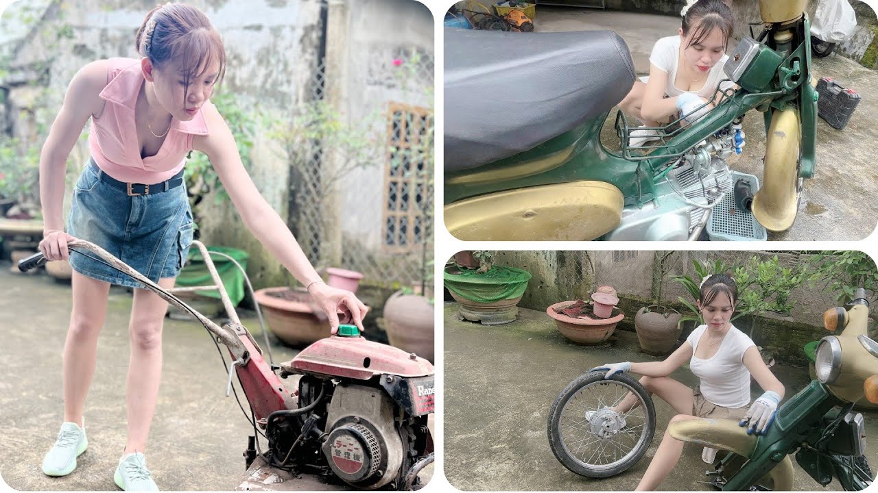 Time-lapse Video: Restoring and repainting an abandoned HONDA Cud 50 into the perfect bike.🧡🧡🧡