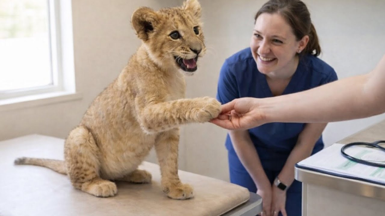 This Rescued Lion Cub Played Innocent With the Vet — The Ending Made Everyone Laugh 😄