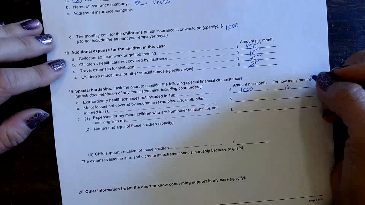 Drafting an Income and Expense Declaration for a Self-Employed Sole Proprietor Page 4