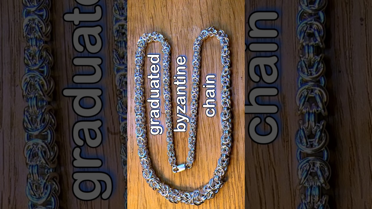 Making a silver graduated byzantine chain necklace.