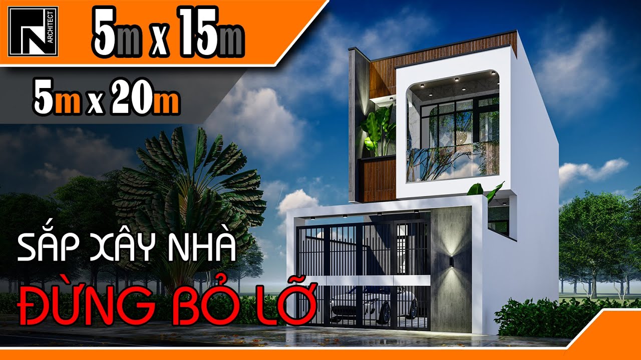 TNA148 | Mẫu nhà 2 tầng đẹp hiện đại | nhà 5x15m | đất 5x20m | Small House Design Idea