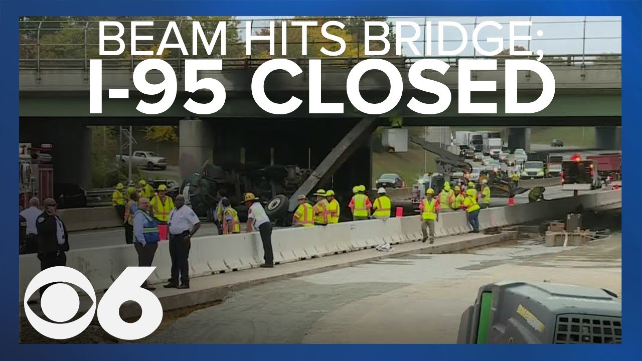 Beam punctures bridge after deadly crash shuts down I-95 in Richmond