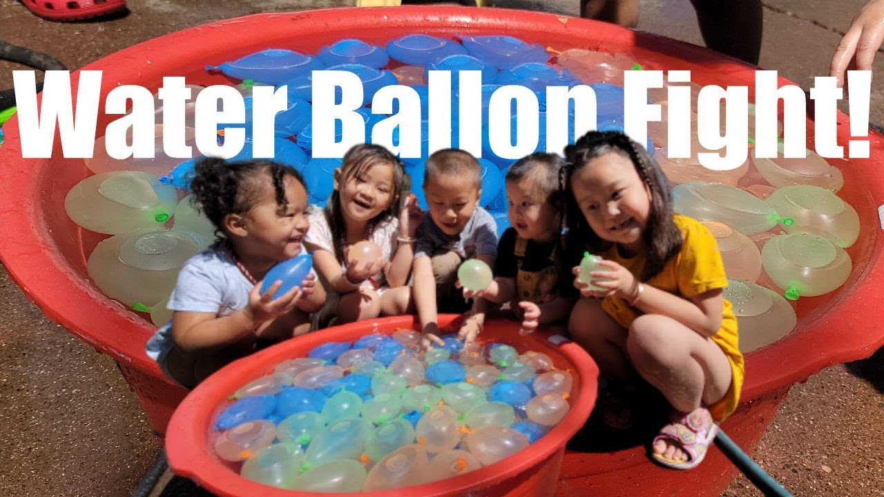 Water Balloon Fight | Water Gun Fight | Kids Crew