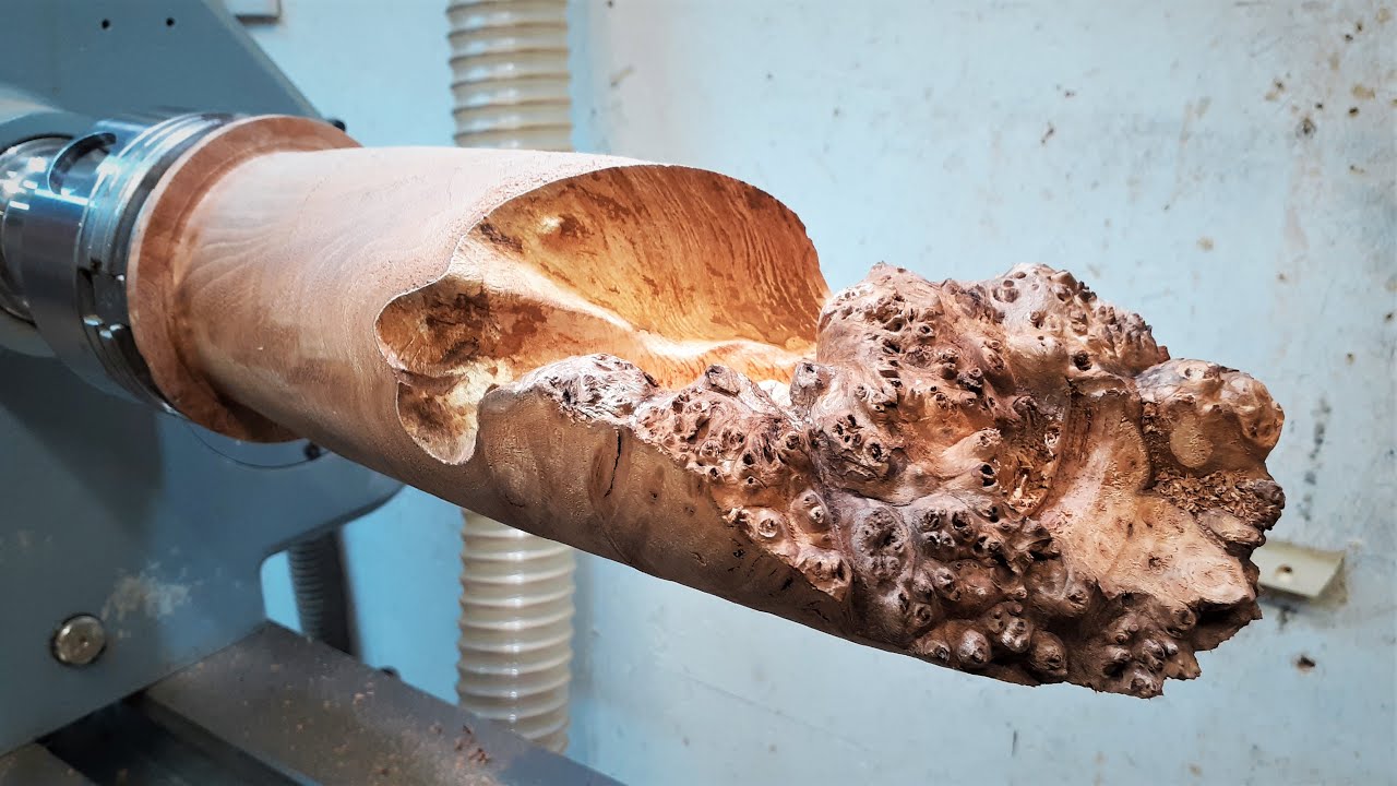 Woodturning - Burr Elm Natural Edge Vessel