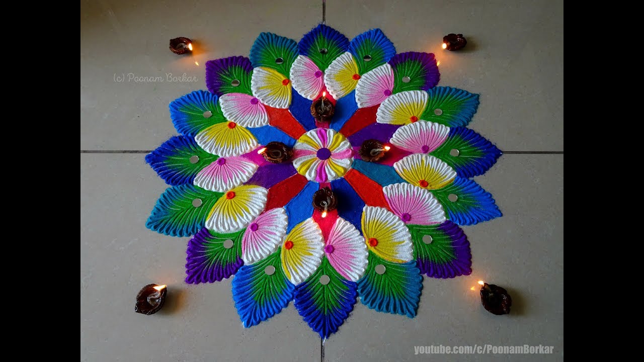 Big rangoli for diwali | Easy rangoli designs by Poonam Borkar