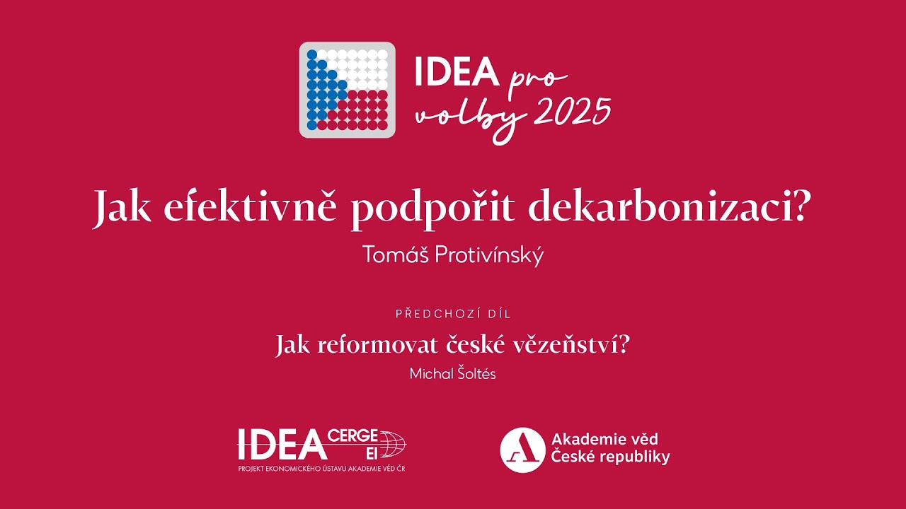 IDEA Talks pro volby 2025: Jak podpořit dekarbonizaci? | Tomáš Protivínský