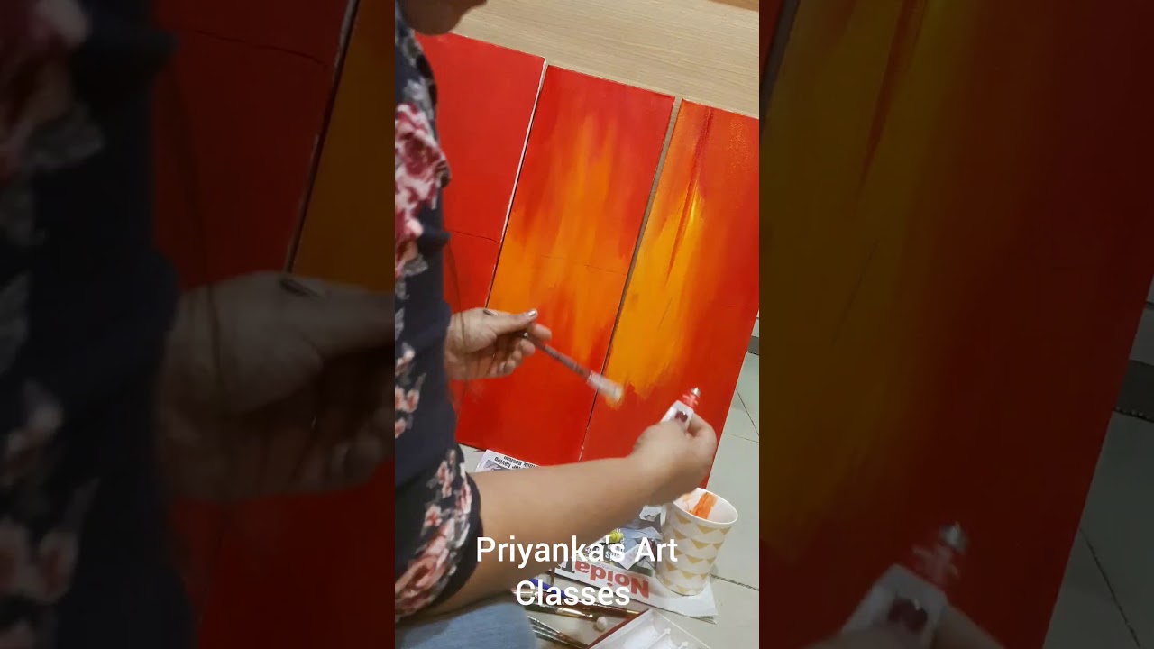 3 panel canvas acrylic painting