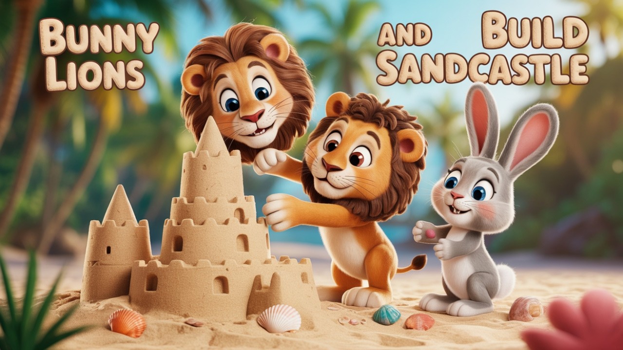 Bunny and Lions Build the Craziest Sandcastle