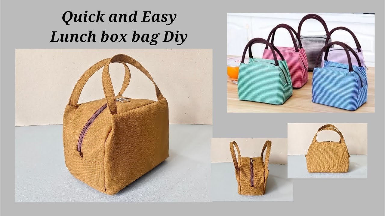 WOW QUICK AND EASY LUNCH BOX PICNIC BAG SEWING TUTORIAL / STEP BY STEP BAG DIY BENTO BAG