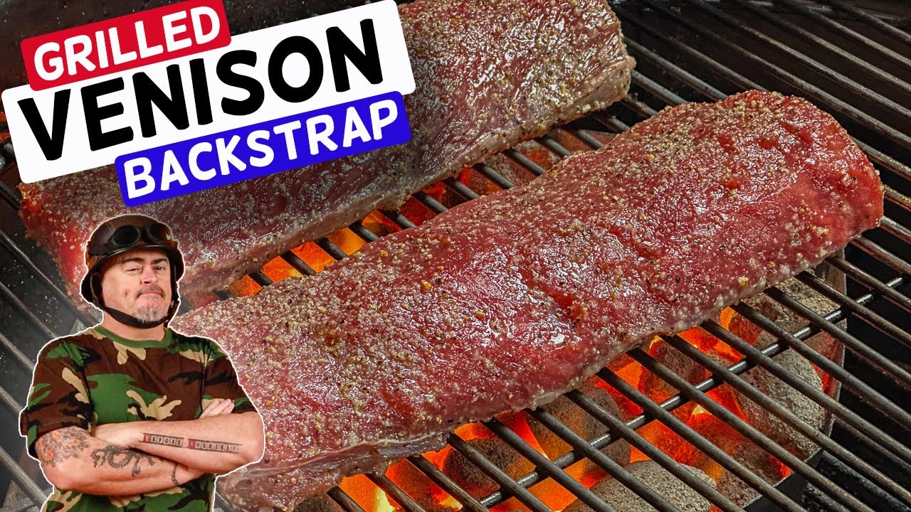 Venison backstrap grilled in a Weber kettle by Schueys BBQ