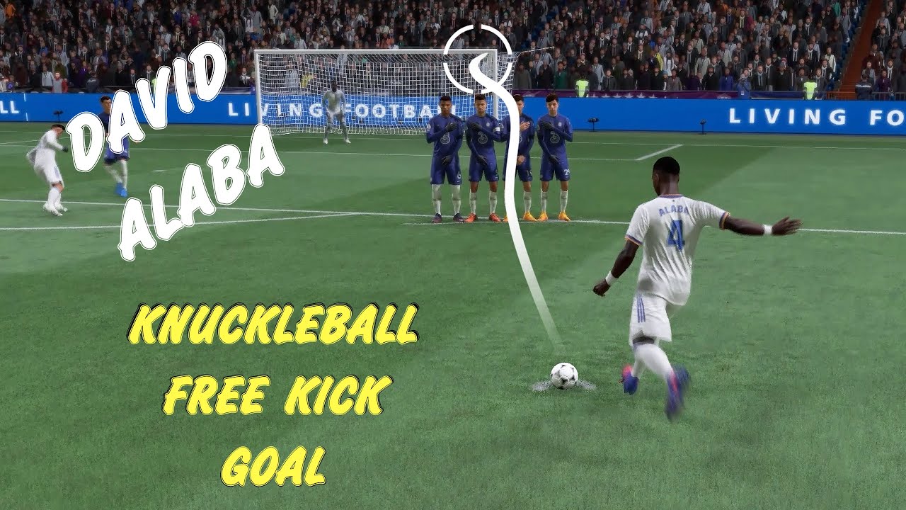 David Alaba Knuckleball Free Kick FIFA 22 Manchester city vs Real Madrid