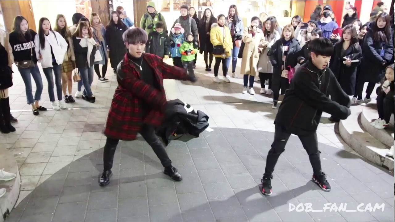 180102 디오비 DOB 효진 + 태영 홍대공연 / 방탄소년단 - 고민보다GO