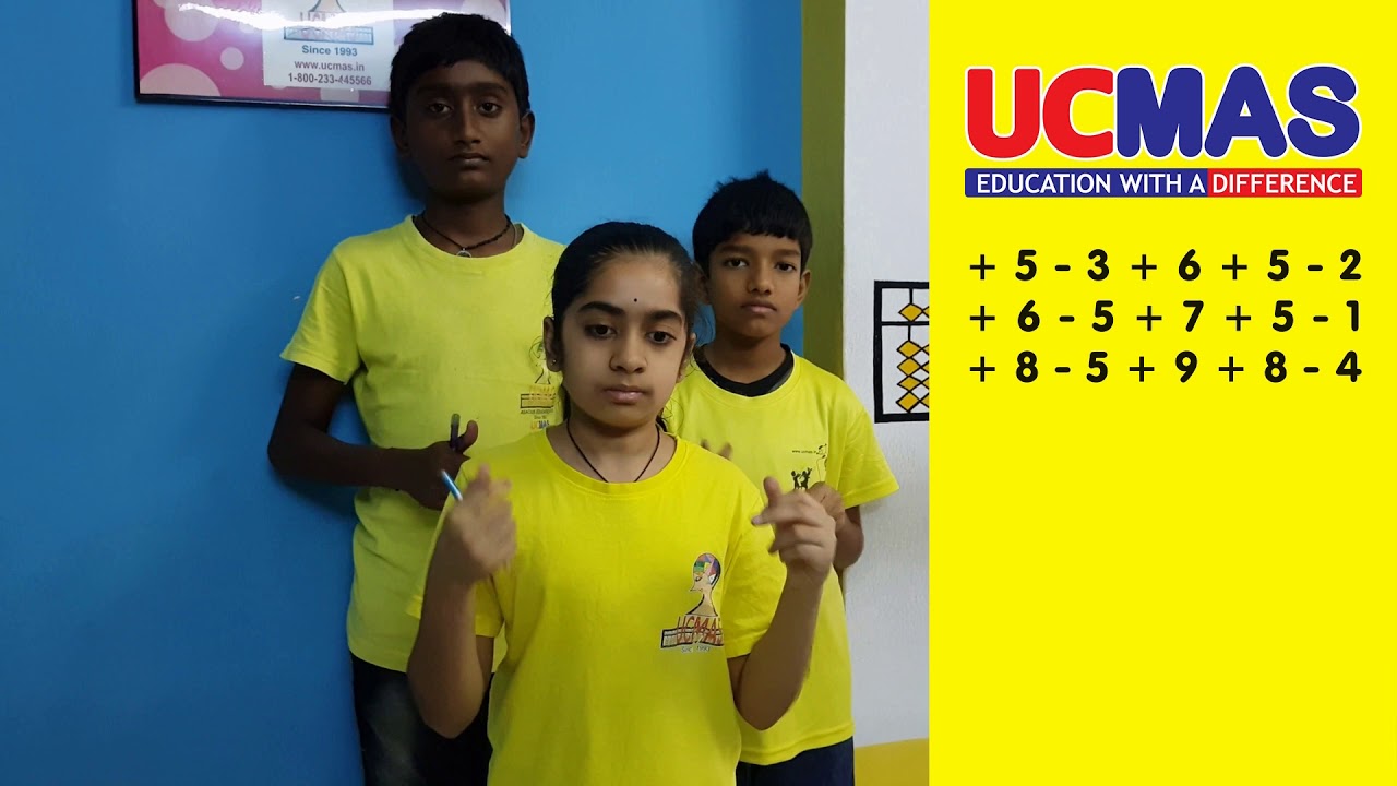 UCMAS Students Calculating One Digit 20 Rows - Demo Video