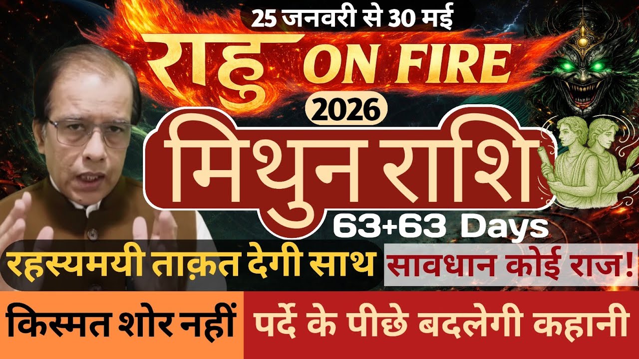 मिथुन राशि। रहस्यमयी Power देगी साथ | राहु On Fire | mithun Rashi Rashifal 2026 |