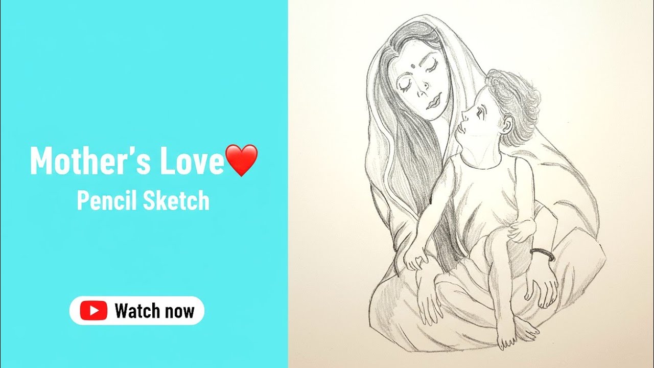 Mother & Child Sketch |  My Art Journey ✨| #drawing | Muskan Pushkar 