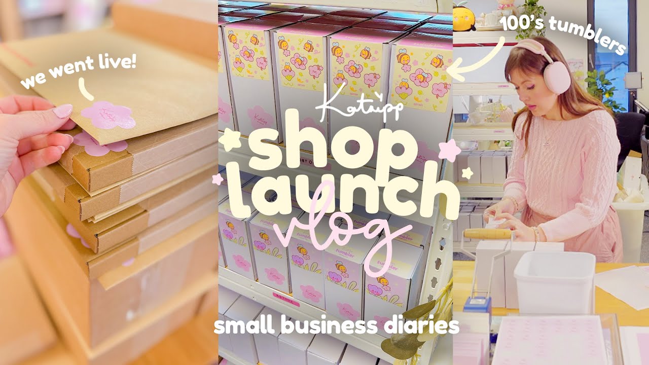 STUDIO VLOG ❀ Shop launch day, big mistakes & packing hundreds of Tumblers for our Small business
