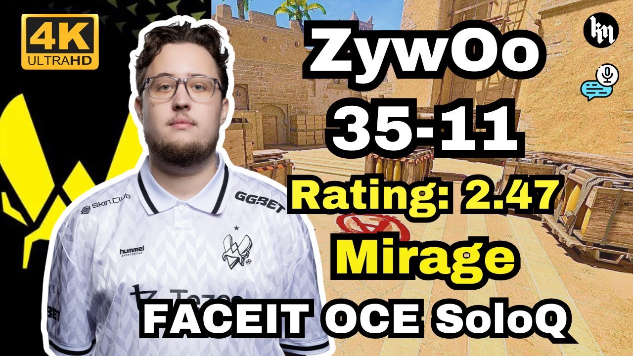 ZywOo (35-11) SoloQ (Mirage) | FACEIT OCE avg.2300 ELO | Apr 24, 2025