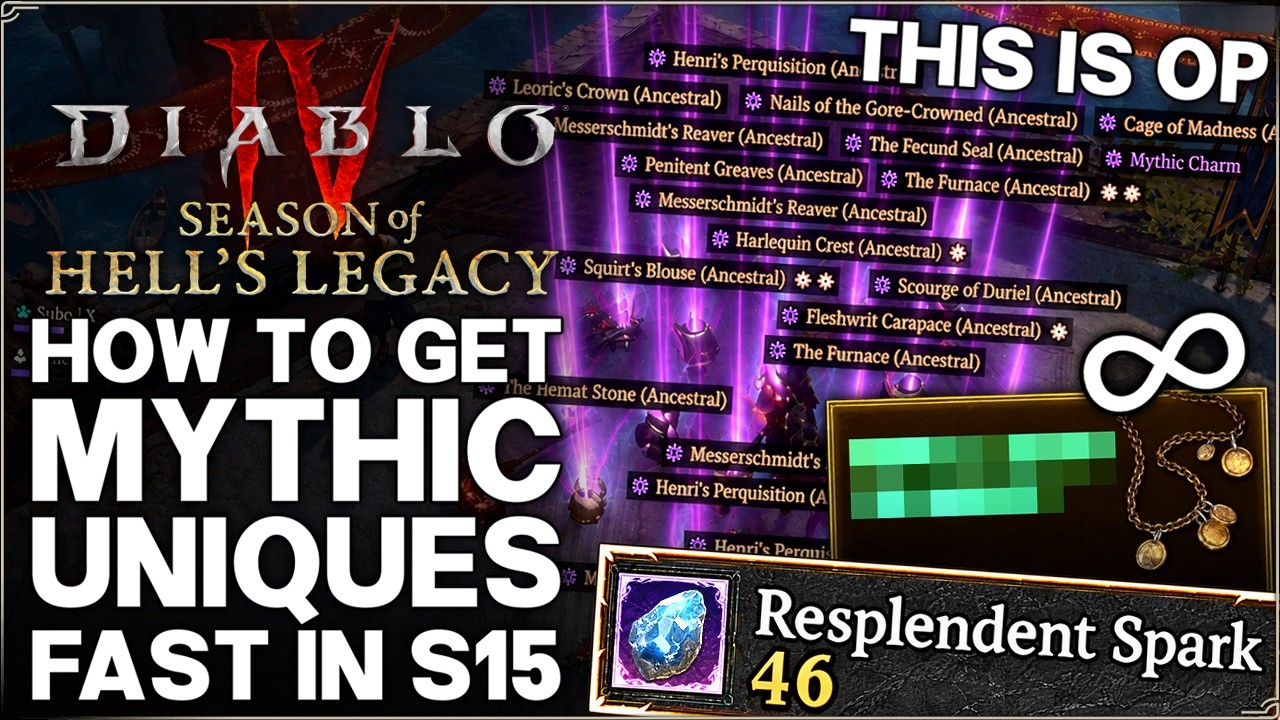 Diablo 4 &mdash; Как быстро получить ВСЕ мифические уникальные предметы в 15-м сезоне &mdash; Бесплатные мифи...