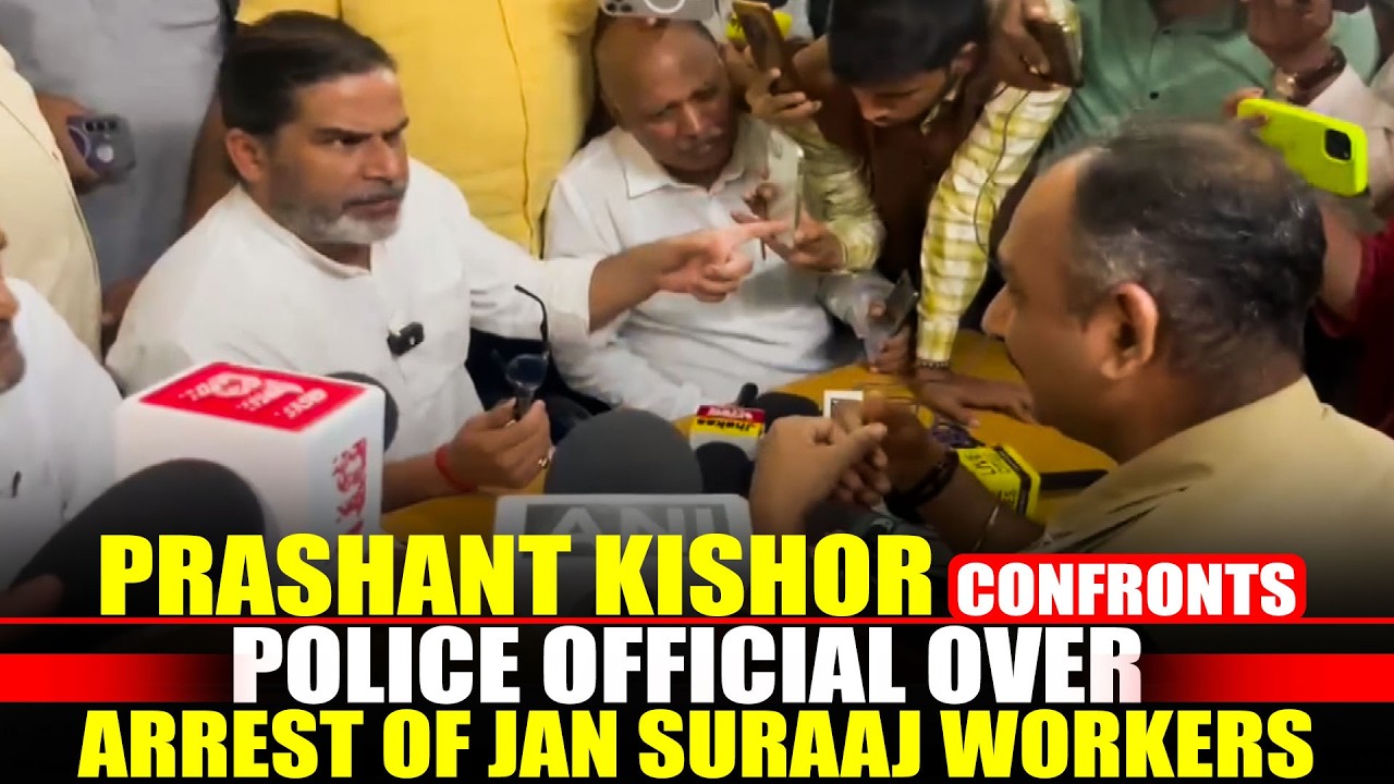 Patna: High Drama at Jakkanpur Police Station as Prashant Kishor Confronts SHO Over Worker Arrests