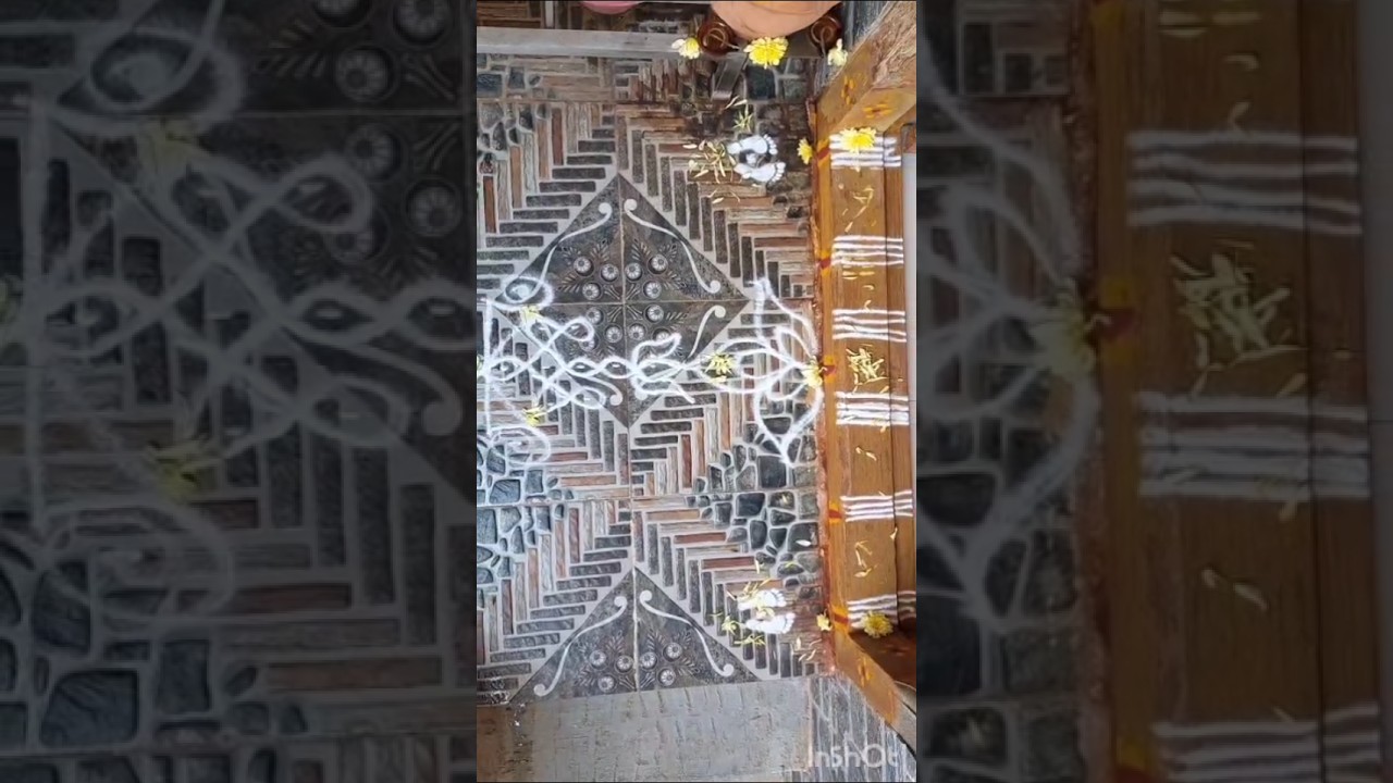 Simple yet Elegant Entrance Rangoli Design