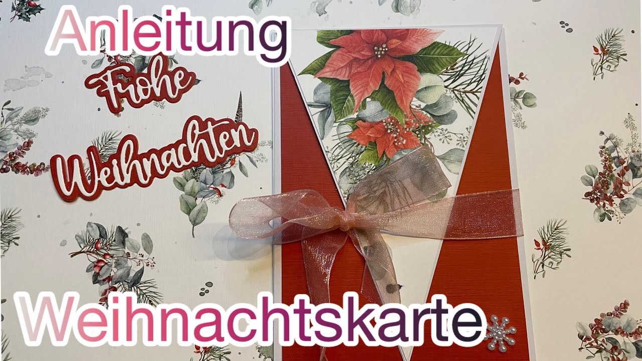 Weihnachtskarte basteln ❤️ Anleitung 🎄 DIY🤩 besondere Kartenform 💕 ganz einfach 👍