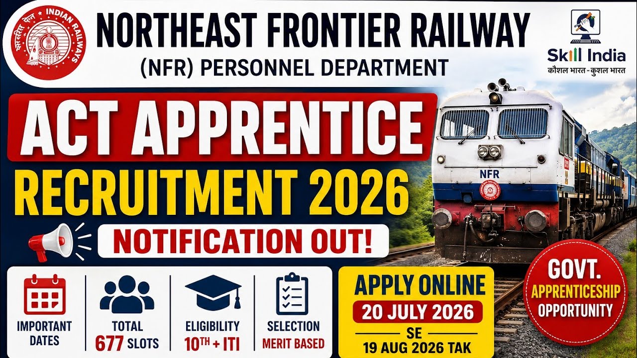 Railway Apprentice 2026 | NFR 6777 Posts | Eligibility, Merit, Salary & Apply Online