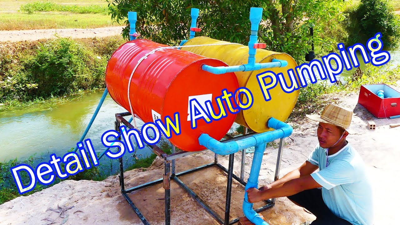 how to make free Energy water pump | Pump Without Electricity with Drum Pump