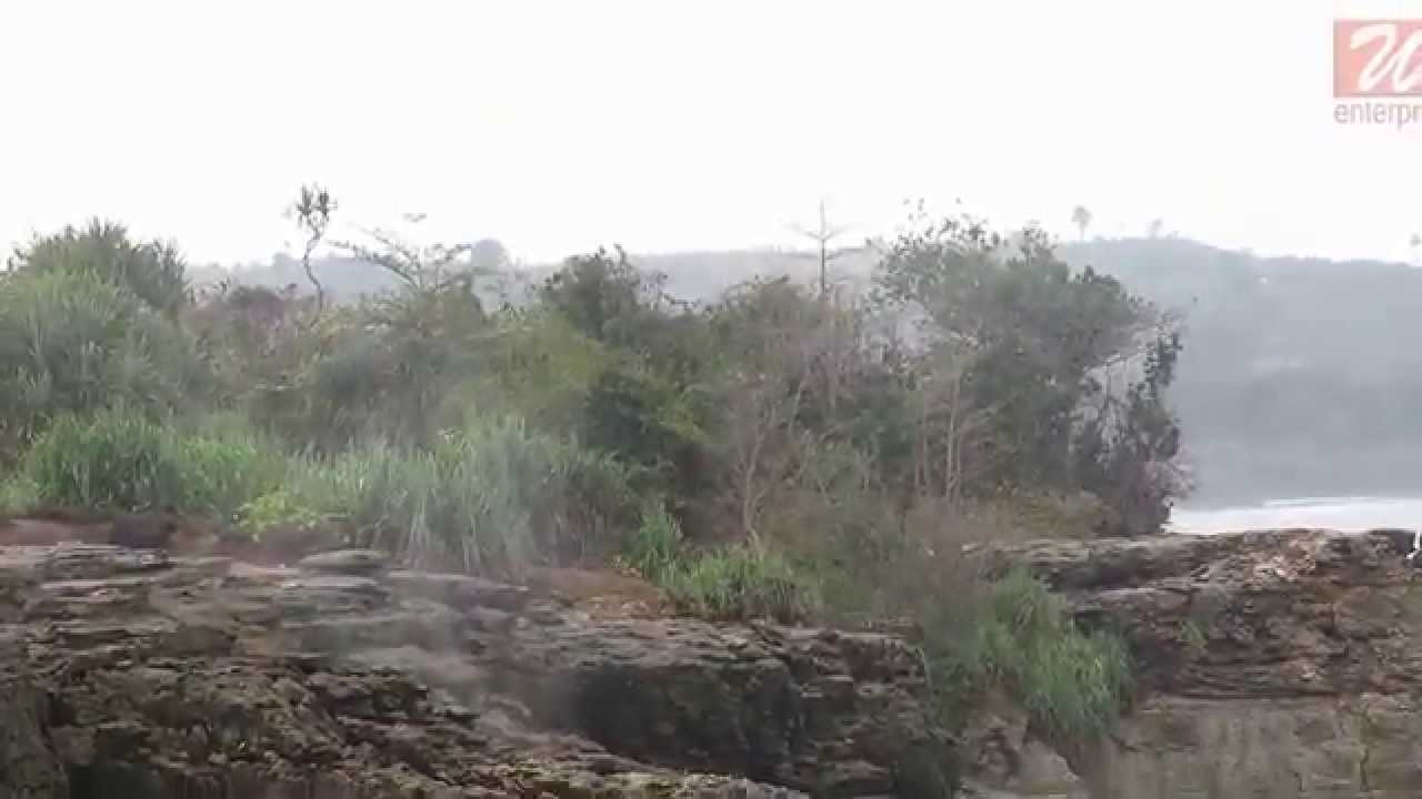 Massive waves blow up the sea cliff